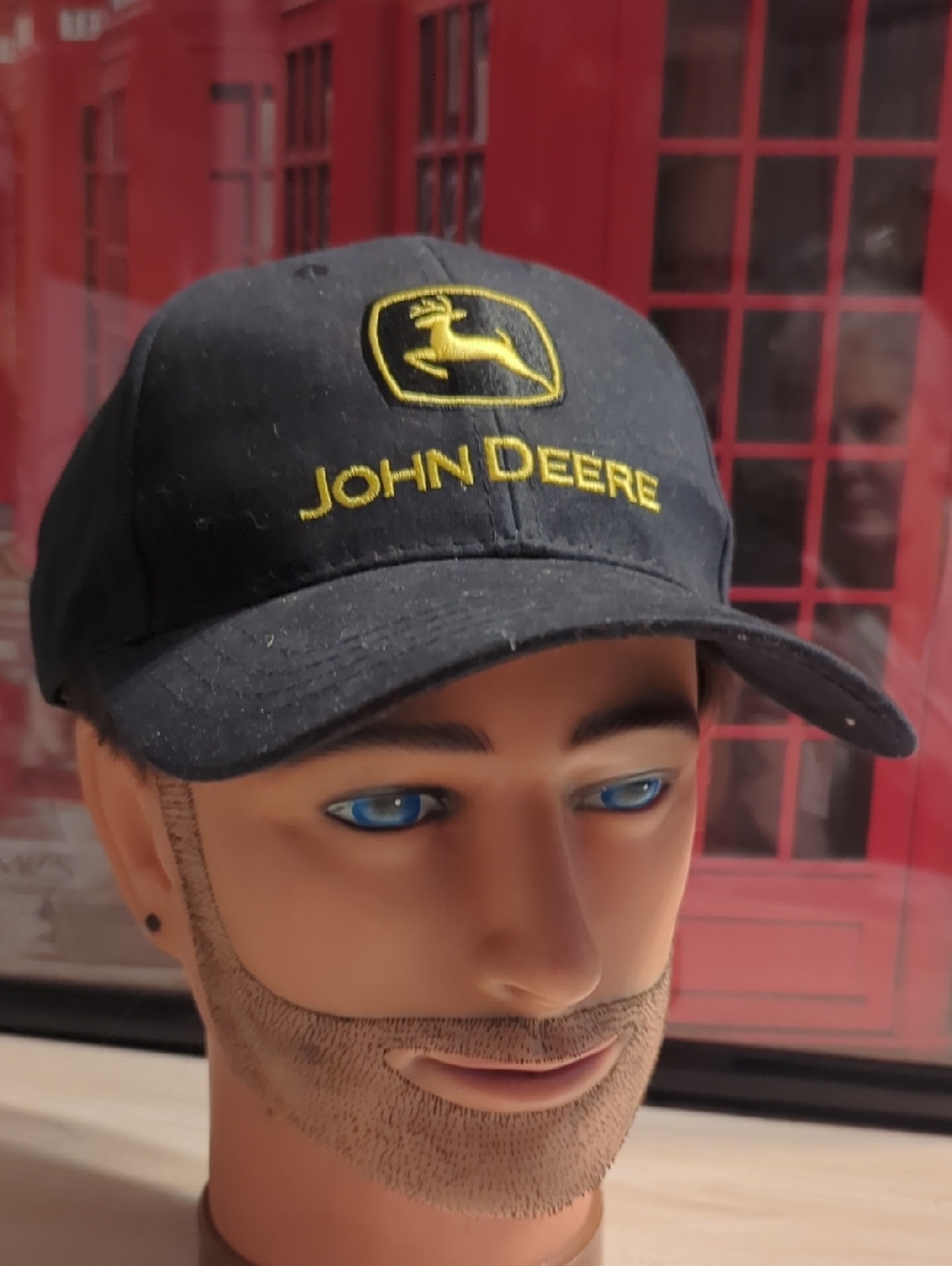 John Deere Men's Black with Construction‎ Logo Embro Cap/Hat